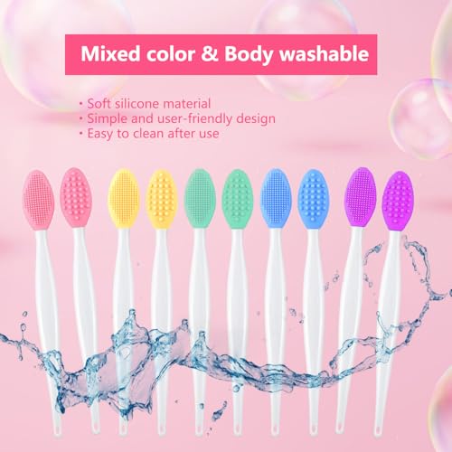 Silicone Facial Cleansing Brush and Lip Exfoliator 10-Pack