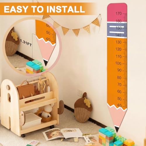 Geelin 71-Inch Kids Pencil Growth Chart Wall Decor for Classroom & Bedroom