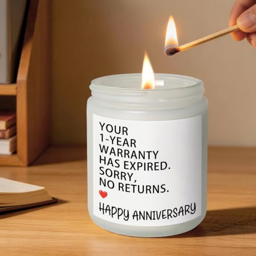 1 Year Anniversary Scented Soy Candle for Couples - White - SORRY NO RETURNS