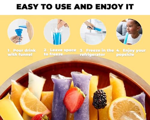 Nature Pulito Disposable Popsicle Mold Bags with Zip Seal & Funnel - Small