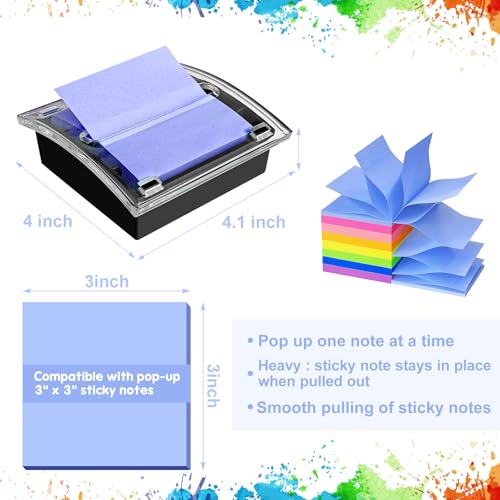 WERJOURU 3x3 Inch Pop Up Sticky Note Dispenser - Black Base (1)