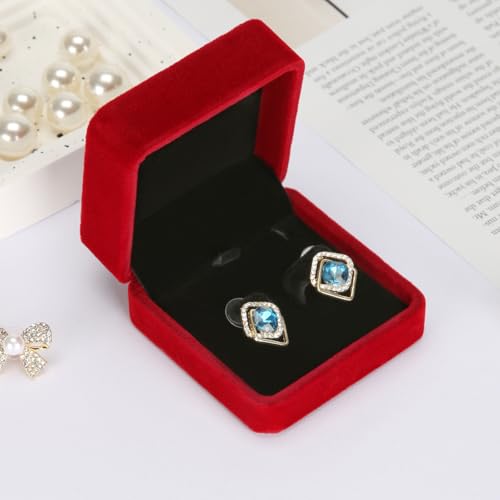 KUKUVR Velvet Earring Gift Box Set - 2 Pieces for Jewelry Storage