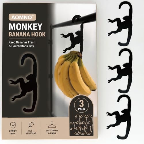 3 Pack Heavy Duty Monkey Banana Hooks - Kitchen Utility Storage