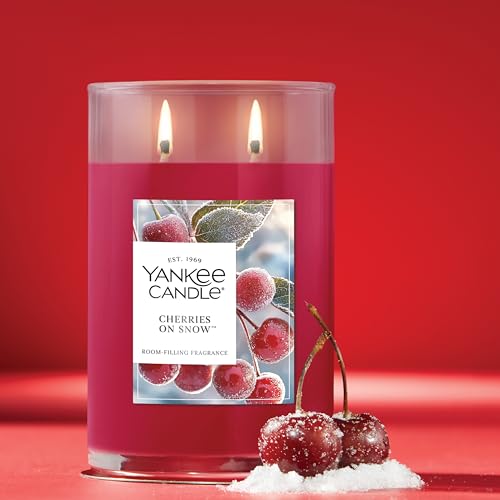 Festive Yankee Candle Cherries On Snow Scented Candle 20oz Tumbler - Large Multi-Wick