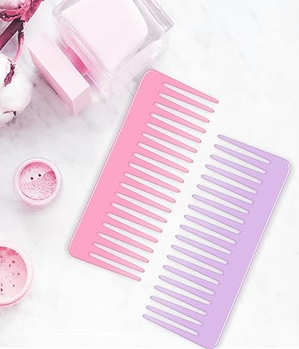 Wide Tooth Hair Combs Set, 2-Piece Anti-Static Detangling Combs for Curly & Wet Hair