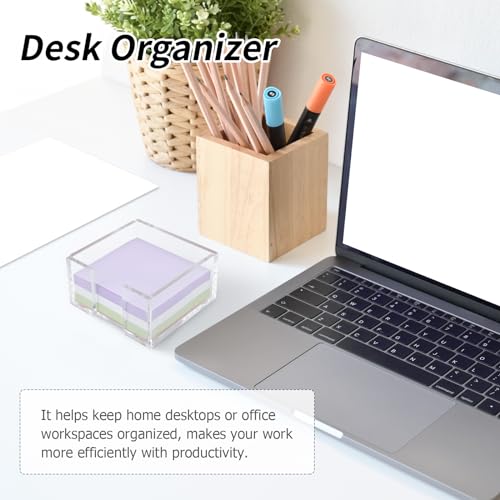 3x3 Acrylic Sticky Note Holder - Clear Desk Organizer for Office