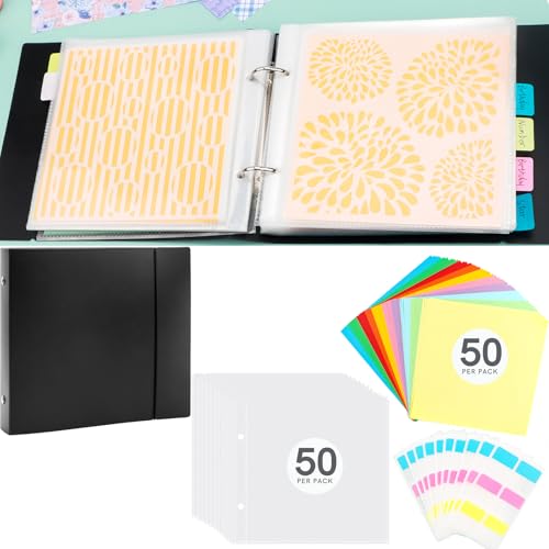 CYFUN DESIGN 111-Piece 6x6 Cookie Stencil Storage Binder and Organizer Set