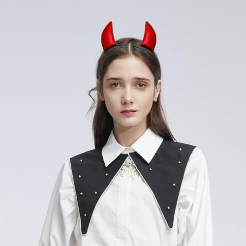 WLBON Red Devil Horns Hair Clips 3 Pairs Halloween Vampire Costume Barrette