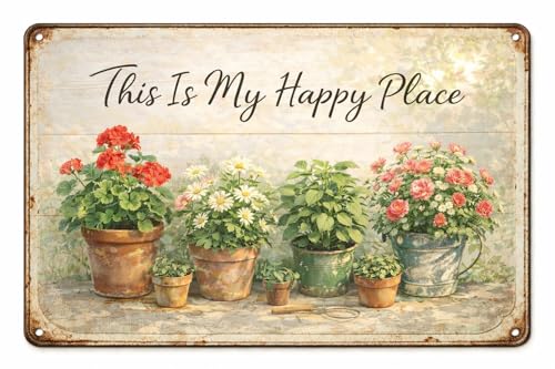Vintage Garden Sign - 'My Garden My Happy Place' 8x12