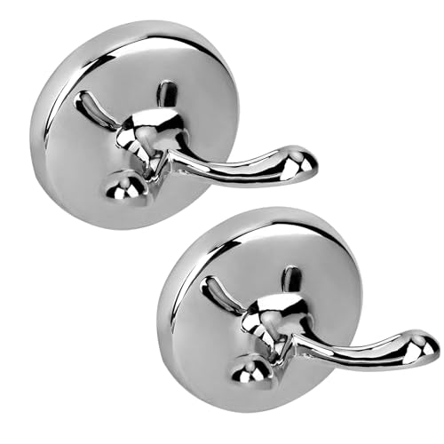 Ntipox Double Towel Hook - Wall Mounted Robe Hook in Polished Chrome