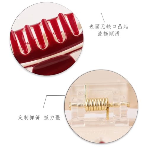 BUNLVDI 2Pcs Valentine Red Heart Hair Claw Clips Acrylic Shark Clips