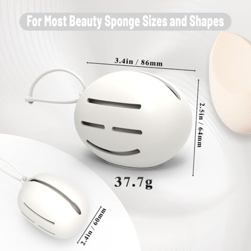 Silicone Makeup Sponge Holder Breathable Travel Beauty Blender Case White