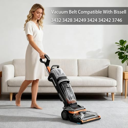 6 Pack Replacement Vacuum Belts for Bissell Revolution HydroSteam Pet Carpet Cleaners