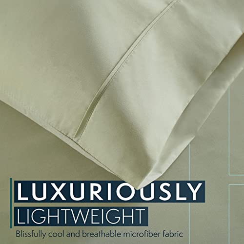 HC Collection King Pillowcases – Soft Brushed Microfiber, Set of 2, Sage