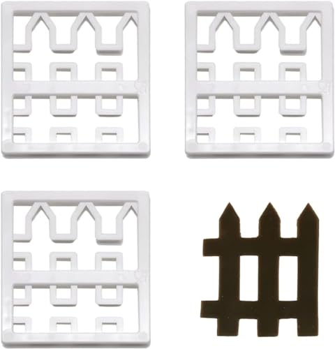 4-Piece Plastic Fence Fondant Molds for Cake & Cookie Borders