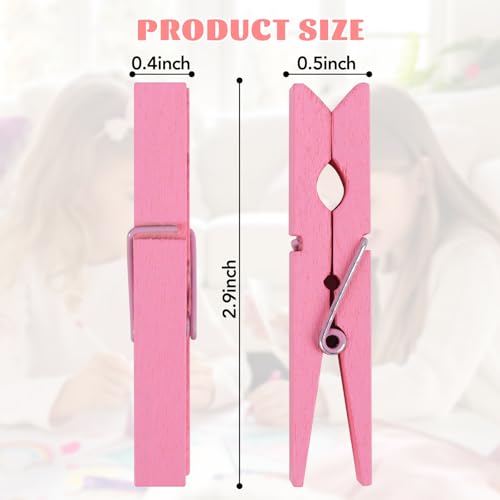 Skdtazrz 72 Pack Pastel Colored Wooden Clothespins - 2.9 Inch Craft Pins