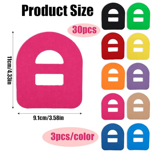 30pcs Adhesive Patches for Omnipod 5, 10 Colors Waterproof Sweatproof Breathable Overpatches Ultra-Slim Sensor Covers Stickers with Strap CGM Tape for Omnipod 5 Users