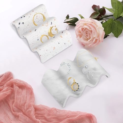 Modern Marble Soap Dish with Drain - White Resin Tray for Bathroom & Kitchen