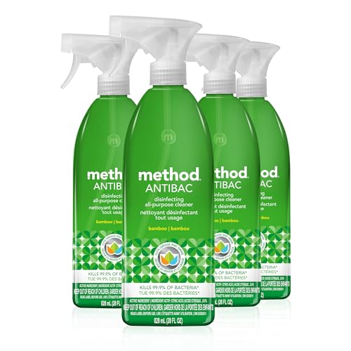 Method Antibacterial All-Purpose Cleaner Spray, Bamboo, 28 fl oz (4 Pack)
