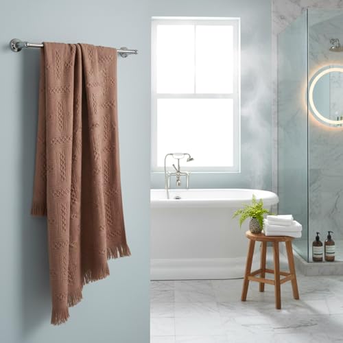 Cobee 2-Piece Cotton Hand Towel Set, Boho Brown Decorative Bathroom Towels