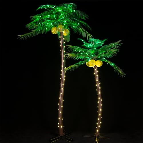 7ft LED Palm Tree with 192 Bright LEDs - Reinforced Outdoor Version