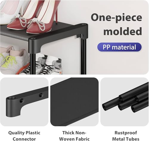 SAN HE 2-Tier Shoe Rack - Stackable Shoe Organizer for Entryway