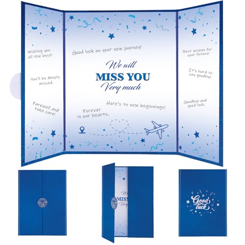 Thboxes Farewell Guest Book Alternative - Miss You Blue Signature Board