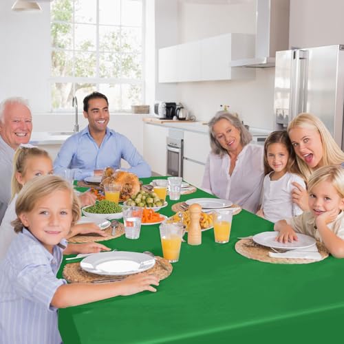 Disposable Green Plastic Tablecloths 54 x 108 Inches - Pack of 2