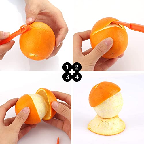 LUTER Plastic Orange Peeler Set Citrus Fruit Cutter Kitchen Gadget 8pcs
