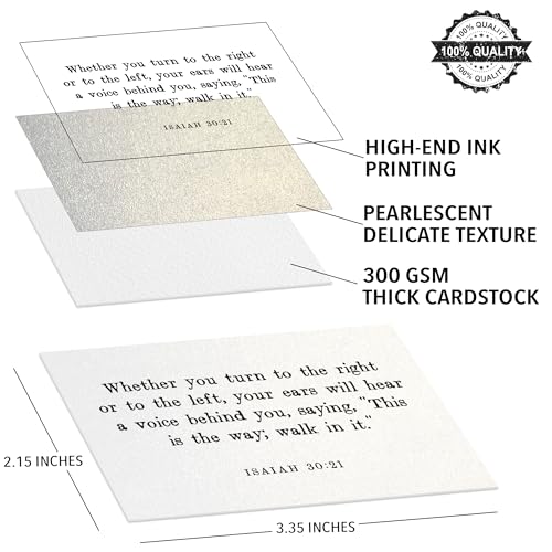 Bible Verse Cards - 60 Mini Scripture Cards, Pearl 01 Minimalist Collection