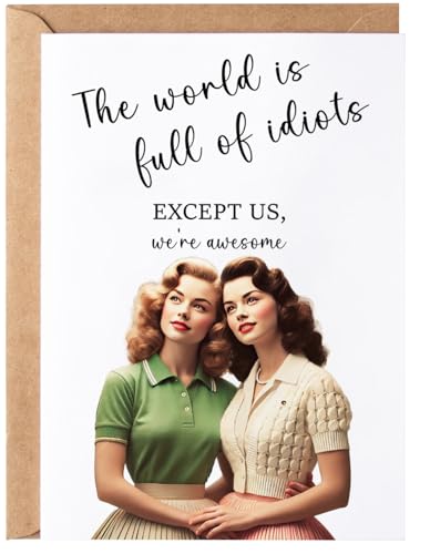 Gelid Full of Idiots Funny Birthday Greeting Card for Women, Sister & Bestie - Humorous US Version