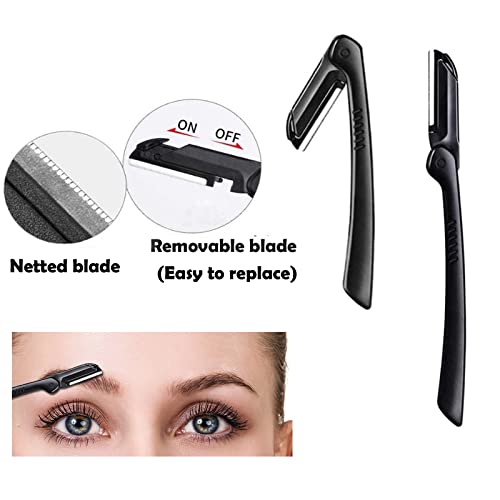 5-Piece Eyebrow Grooming Kit with Razor, Tweezer, Scissor, Eyelash Curler & Storage Bag