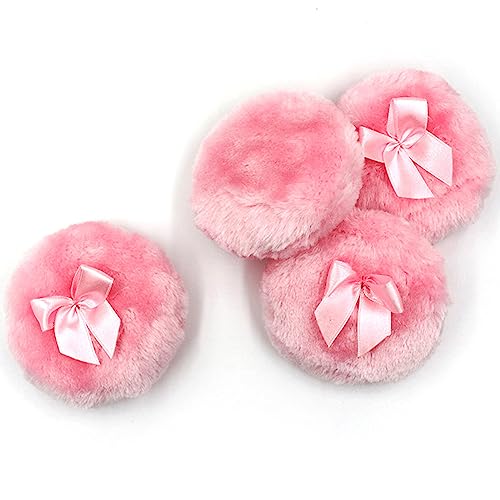 Luzen 4Pcs Ultra Soft Fluffy Powder Puffs Round Face & Body Makeup Sponge