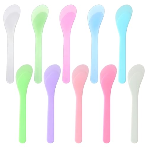 20Pcs Makeup Spatula Scoops - Reusable Plastic Cosmetic Cream & Mask Spoons