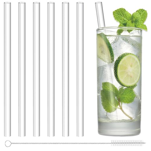 Bubrike 7-Inch Reusable Tritan Drinking Straws for Kids Cups - 8 Pack