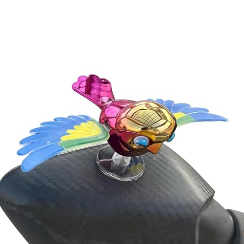 Wind-Powered Flapping Wings Flying Bird Car Ornament - Blue