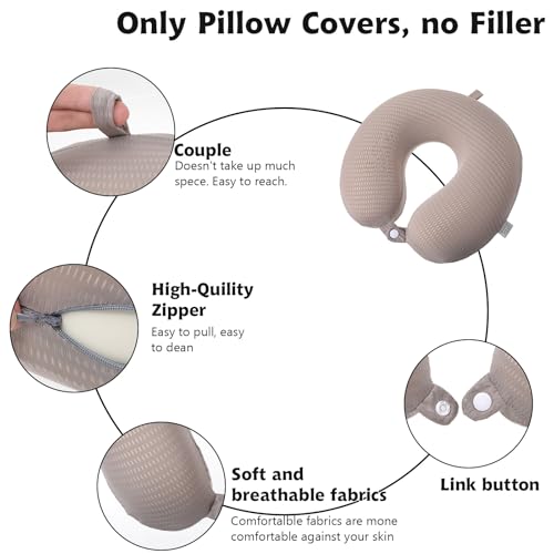 U-Shaped Travel Neck Pillow Cover - Washable Silk Case for Comfort