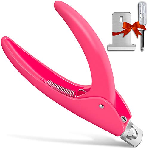 Pink Acrylic Nail Clipper Sharp Stainless Steel Cutter for Nail Tips