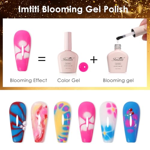 Imtiti Clear Blooming Gel Nail Polish 10ml Watercolor Marble Effect