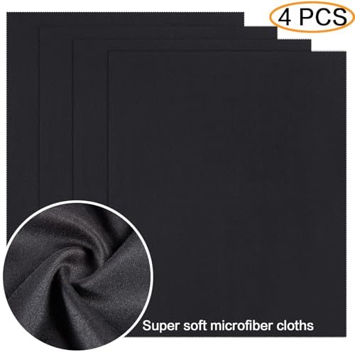 JIAMI HOME Microfiber Glass Polishing Cloth - Black, Small - Streak Free Shine