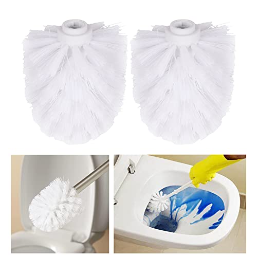 2Pcs Toilet Brush Replacement Heads, 12mm Rod Diameter - White