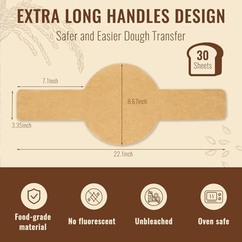 BlissBoard Disposable Sourdough Parchment Paper Sling - 30 Pcs