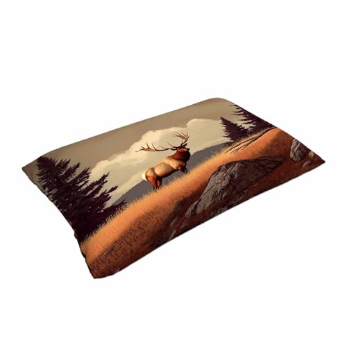 Mugod Wildlife Elk Cushion Cover | 20x30 Inch Decorative Pillow Case