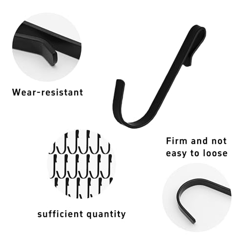 20-Pack Stainless Steel J-Shaped Hooks for Wire Shelving and Grid Racks