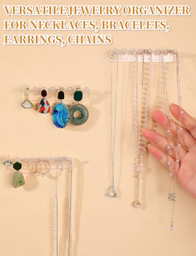 Transparent 12Pcs Wall-Mounted Jewelry Organizer - Acrylic Necklace Holder