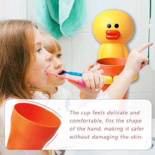 Wall-Mounted Kids Toothbrush Holder with Cup - Cute Animal Design