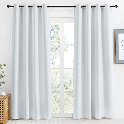 NICETOWN Blackout Curtain Panel, 55x86 Inch Thermal Insulated, Cloud Grey