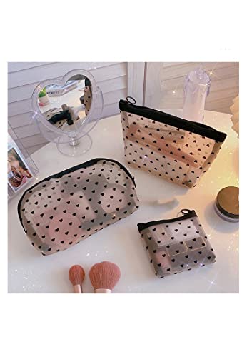 VEDO SHIPIN Zipper Mesh Makeup Bag - Portable Small Travel Cosmetic Pouch