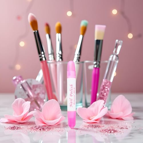 Jowxsx Nail Polish Corrector Pen with Removable Head - Pink