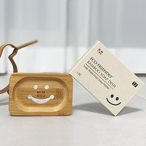 Eco-Friendly Bamboo Soap Dish with Drain - Non-Slip Holder for Bars